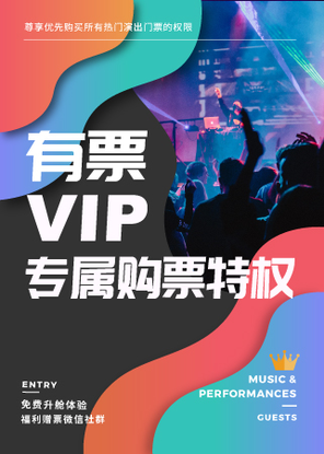 有票VIP会员特权(热门演出优先购票，一对一客户服务)