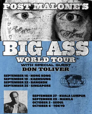 马龙世界巡回演唱会 Post malone BIG ASS 新加坡站
