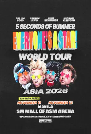 [马尼拉]5 SECONDS OF SUMMER: EVERYONE’S A STAR! WORLD TOUR 马尼拉