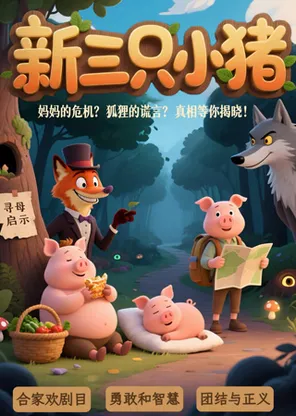 亲子欢乐爆笑儿童剧《新三只小猪》