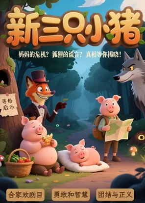 【青岛】亲子欢乐爆笑儿童剧《新三只小猪》